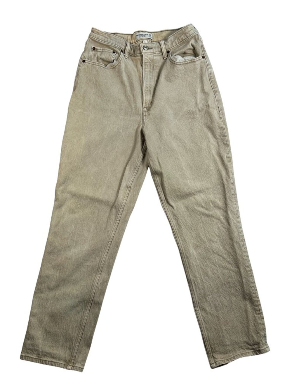 Abercrombie & Fitch 90's Women's Size (10R) 30/10 Tan Straight Curve Love Jeans